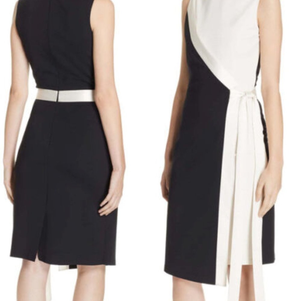 Diane Von Furstenberg Lindsey Asymmetrical Faux Wrap Sheath Dress Size 12